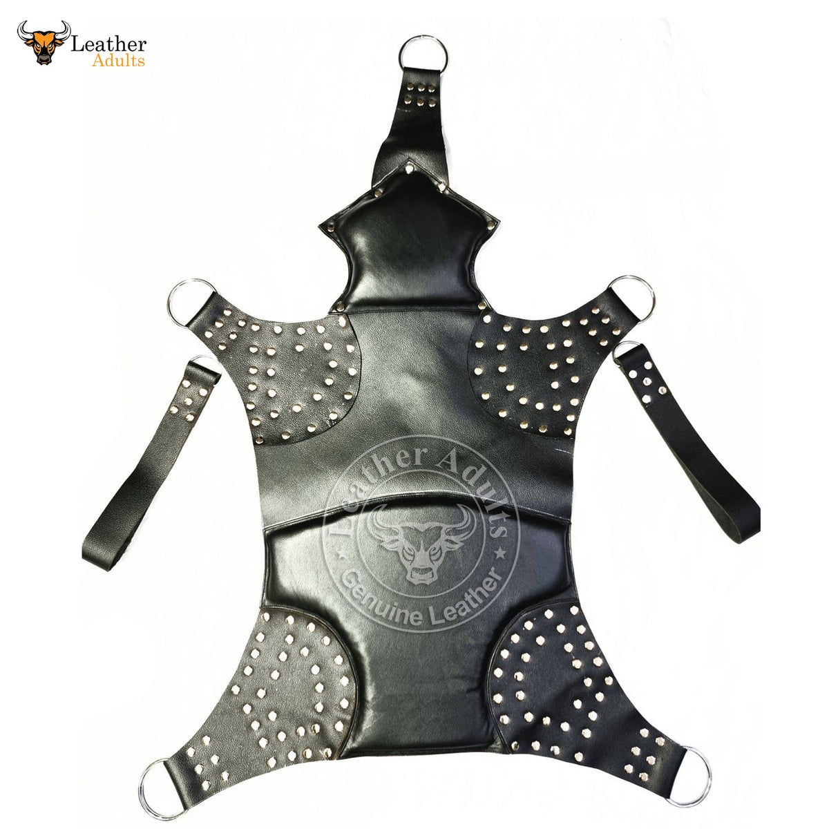 Arnés de cuero negro genuino de búfalo hecho a mano para bondage, columpio sexual BDSM de cuero resistente para juego de adultos, hamaca BDSM de cuero con estribos para las piernas