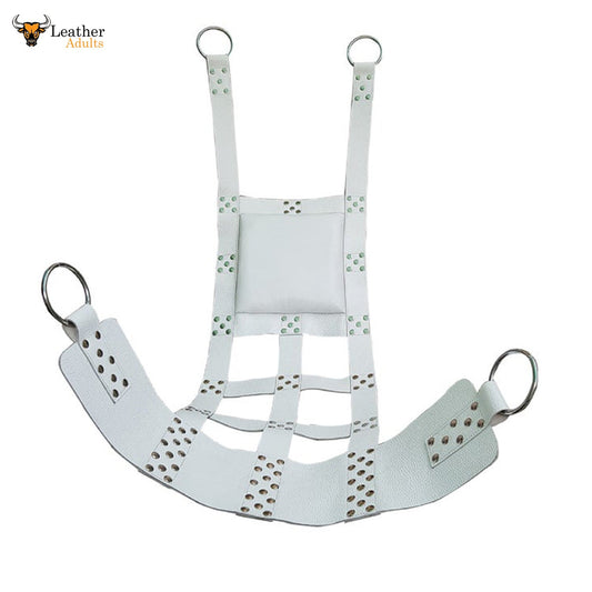 Columpio/Arnés sexual de cuero blanco genuino súper premium para juegos de BDSM para adultos