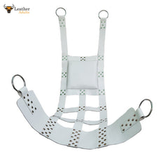 Columpio/Arnés sexual de cuero blanco genuino súper premium para juegos de BDSM para adultos
