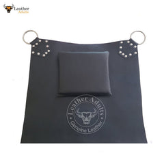 Columpio sexual de cuero negro auténtico, resistente, con estribos para juegos de adultos. Amor