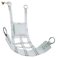 Columpio/Arnés sexual de cuero blanco genuino súper premium para juegos de BDSM para adultos
