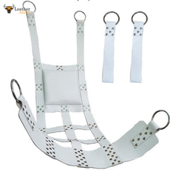 Columpio/Arnés sexual de cuero blanco genuino súper premium para juegos de BDSM para adultos