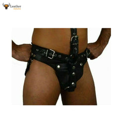Arnés de cuerpo completo de cuero genuino hecho a mano para hombre, AJUSTABLE CON JOCK