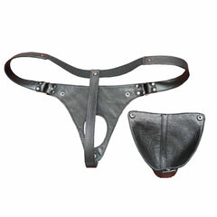 Calzoncillos para hombre de cuero genuino, tanga tipo suspensorio, fetiche