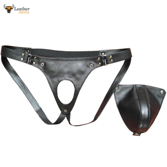 Ropa Interior Masculina Auténtica de Cuero de Cordero, Tanga, Suspensorios Fetichistas