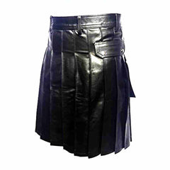 Falda escocesa plisada de cuero para hombre – K5 -BLK