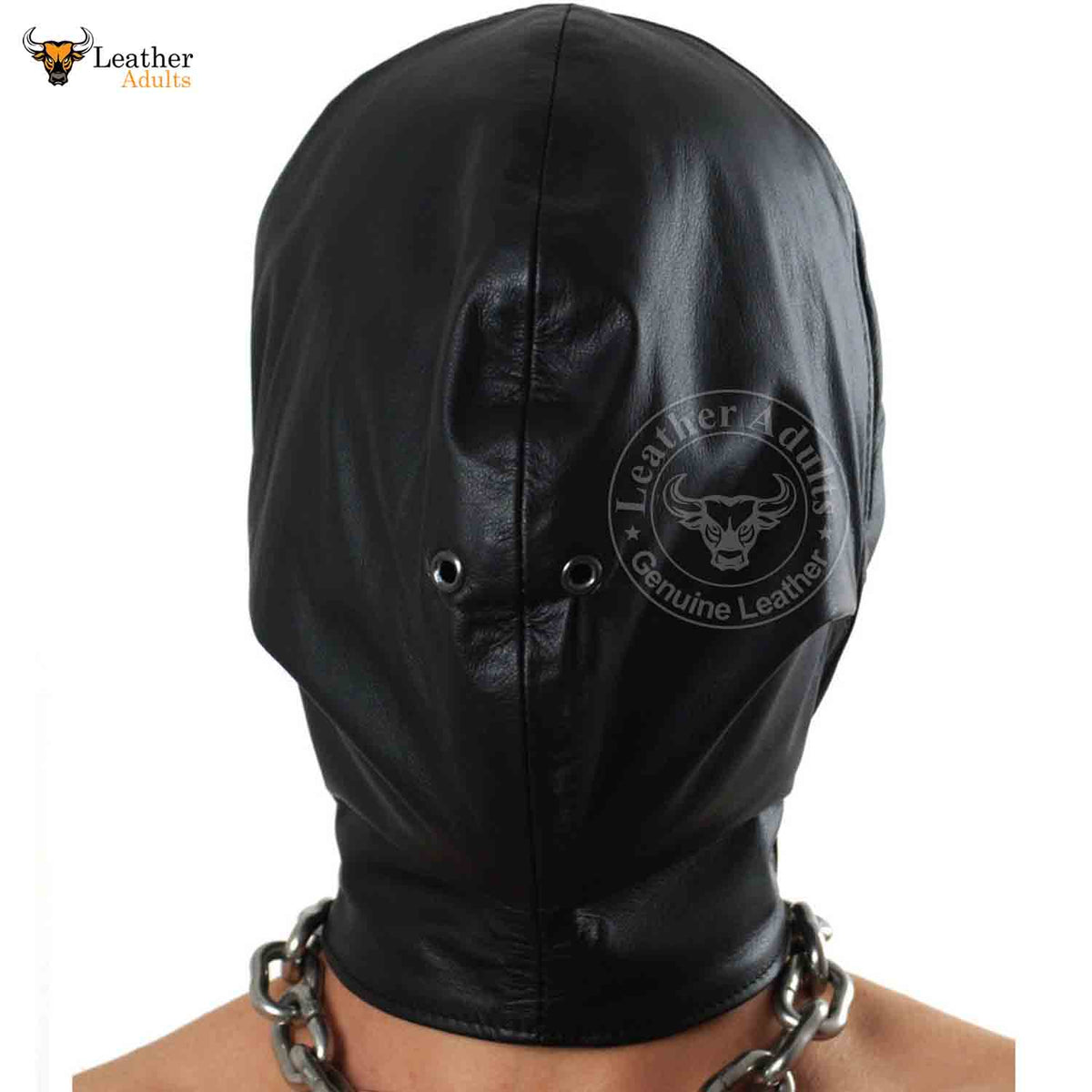 Capucha de cuero REAL BONDAGE con candado Capucha Gimp hecha a mano Máscara de secuestro de cuero