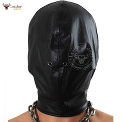 Capucha de cuero REAL BONDAGE con candado Capucha Gimp hecha a mano Máscara de secuestro de cuero