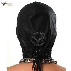 Capucha de cuero REAL BONDAGE con candado Capucha Gimp hecha a mano Máscara de secuestro de cuero