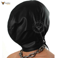 Capucha de cuero REAL BONDAGE con candado Capucha Gimp hecha a mano Máscara de secuestro de cuero