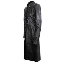Abrigo largo negro de piel de vaca para hombre Matrix Trench Coat Goth Steampunk Van Helsing Gothic Trench Coat Nuevo