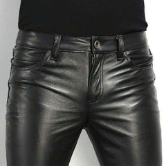 Pantalones de hombre de cuero auténtico negro estilo famoso Levi 501, vaqueros calientes, la mayoría de las tallas