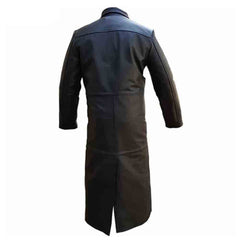 Gabardina Matrix Gótica de Piel Pura de Vacuno de Largo Completo para Hombre T1