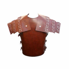 Armadura Corporal de Cuero Marrón Samurái Romano LE con Coraza Armadura Corporal LARP