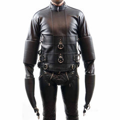 Camisa de fuerza de bondage de cuero de vaca original