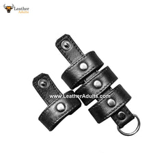 Ropa Interior Masculina Jockstraps de Cuero Genuino con Codera Tanga Jock Tachonado con Anillos