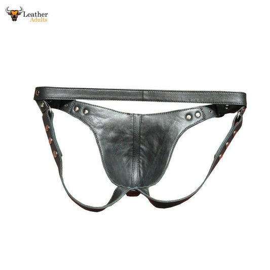 SUSPENSORIO Gay Tanga Cuero Slip Hilo Cuero Pantalones Suspensores Acolchados Todo Cuero