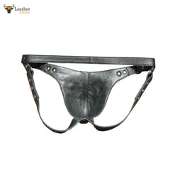 SUSPENSORIO Gay Tanga Cuero Slip Hilo Cuero Pantalones Suspensores Acolchados Todo Cuero