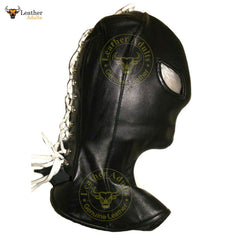 Máscara BDSM Unisex de Piel Sintética Negra para Cara Completa