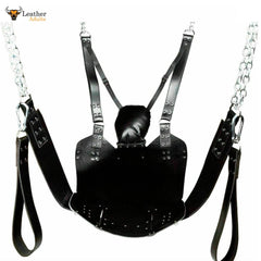 Arnés/Columpio sexual de cuero genuino y grueso para adultos, interés en el bondage gay y heterosexual