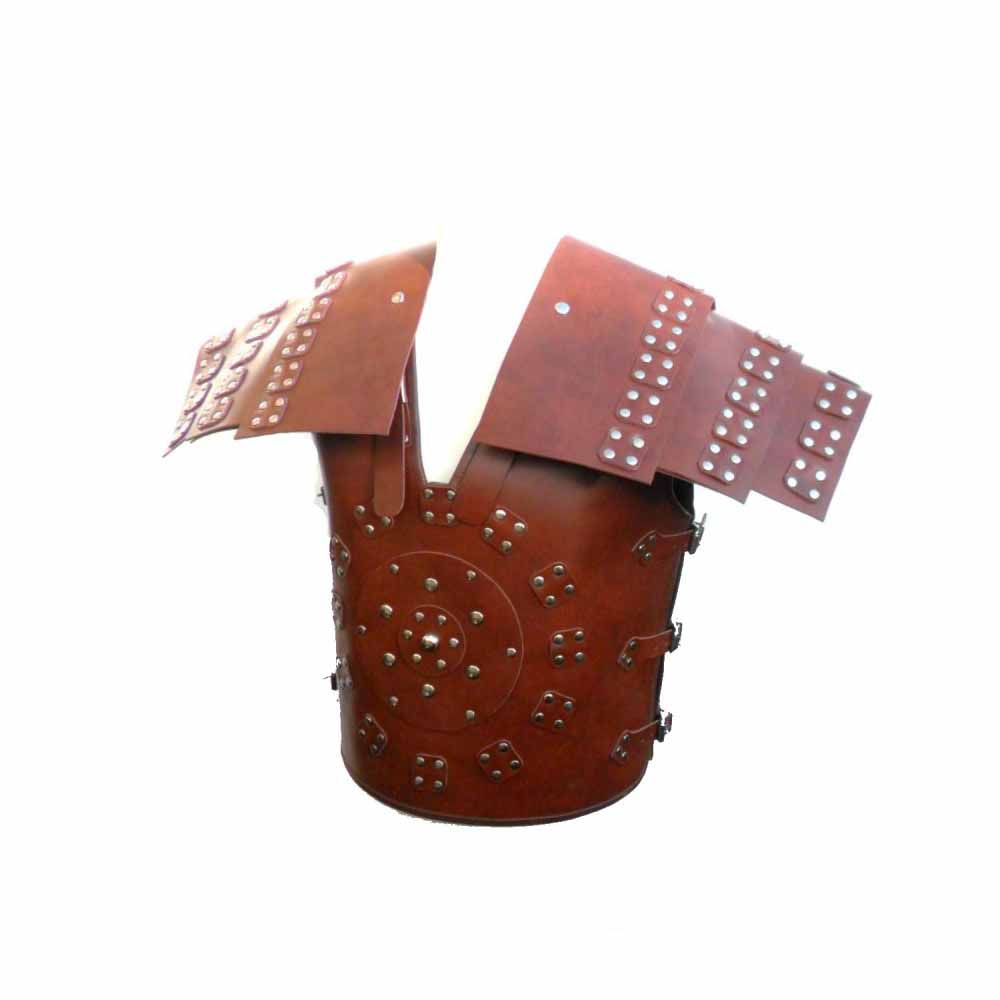 Armadura Corporal de Cuero Marrón Samurái Romano LE con Coraza Armadura Corporal LARP