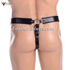 STRICT Red de seguridad masculina CASTIDAD JOCKSTRAP Gay Tanga Cinturón de cuero de vaca auténtico Bóxer Slip Jockstrap Pantalones de cuero M,L, XL
