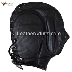 Capucha de BONDAGE de CUERO real, Máscara Gimp hecha a mano