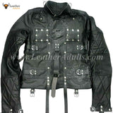Real Cowhide Leather Heavy Duty bondage Straitjacket BDSM Restricted jacket quilted armbinder jacket