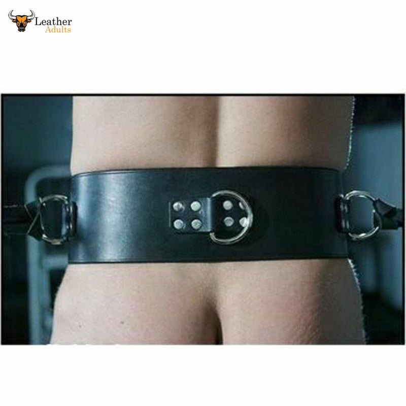 Genuine Leather waist belt heavy duty bondage waist belt Locking Waist Belt