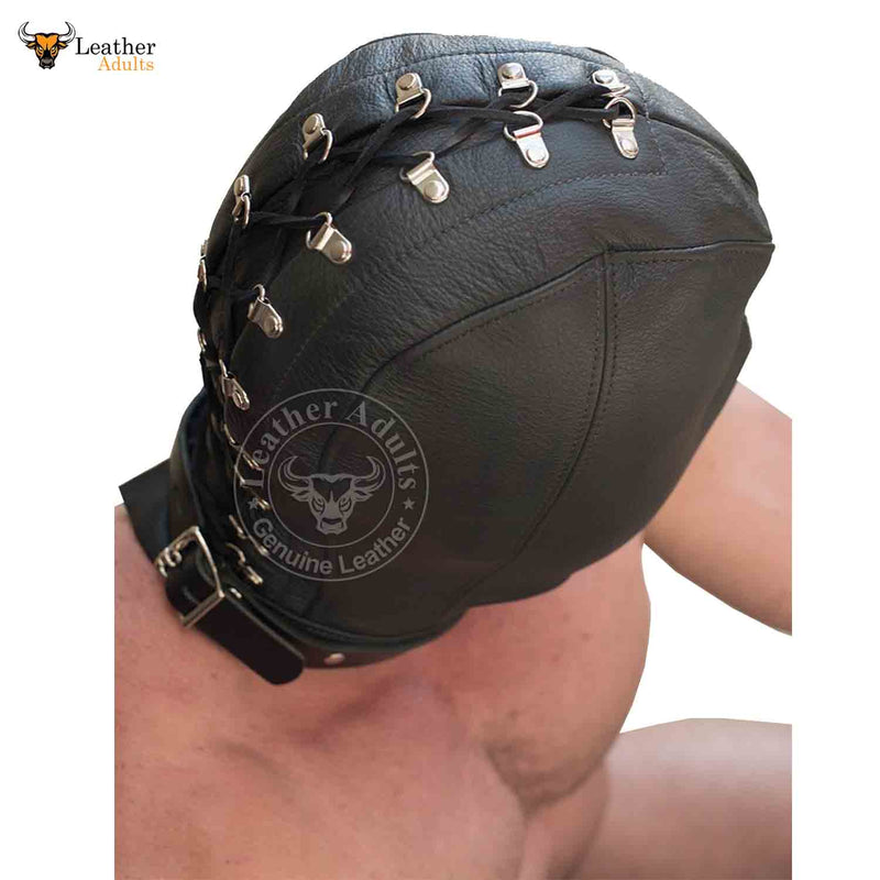 BDSM Total Enclosure Bondage Leather Hood Gimp mask