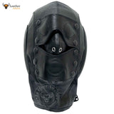 Genuine Handmade Leather Gimp Mask Air Tight Hood with Blindfolds and Mouth Gag Bondage