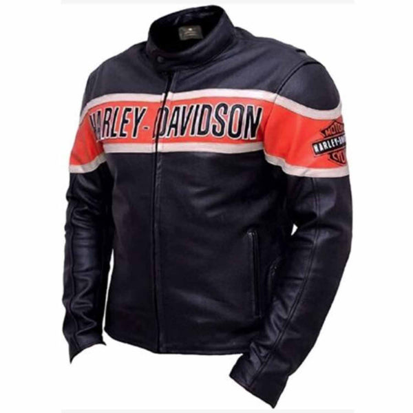 Harley Davidson Jacket Moto Gear Black Cow Leather Jacket for Mens