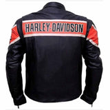 Harley Davidson Jacket Moto Gear Black Cow Leather Jacket for Mens