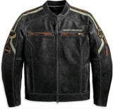 Men's Distressed Trenton Mesh HD Riding Incinerator Vintage Motorcycle Biker Black Cowhide Leather Jacket