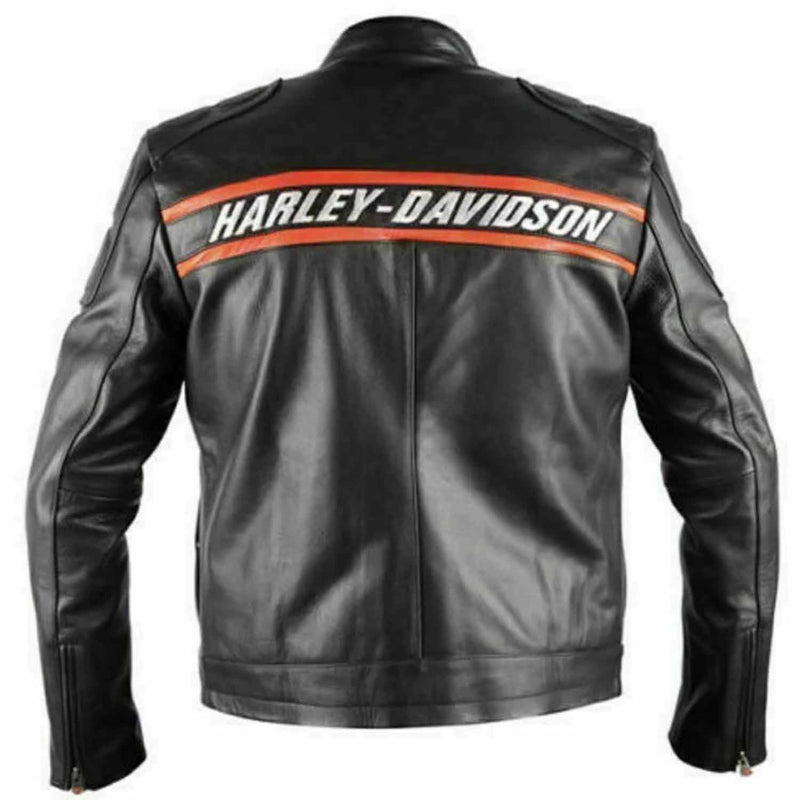 Men's Passing Link Harley Davidson Motorcycle Leather Jacket Goldberg