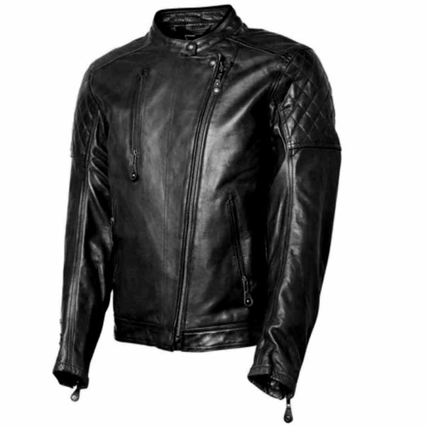 New Black Motorcycle Real Cow Leather Jacket for Moto Biker