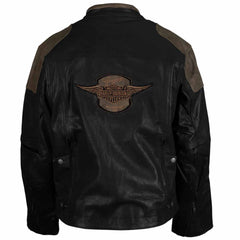New Men's Black & Brown Motorbike Riding Jacket