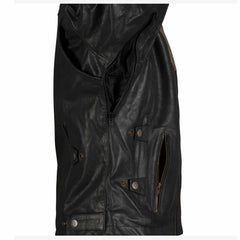 New Men's Black & Brown Motorbike Riding Jacket