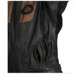 New Men's Black & Brown Motorbike Riding Jacket