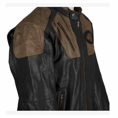 New Men's Black & Brown Motorbike Riding Jacket