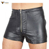 Mens Real Lambskin Soft Leather Backless Shorts Back Open Shorts Gay Shorts