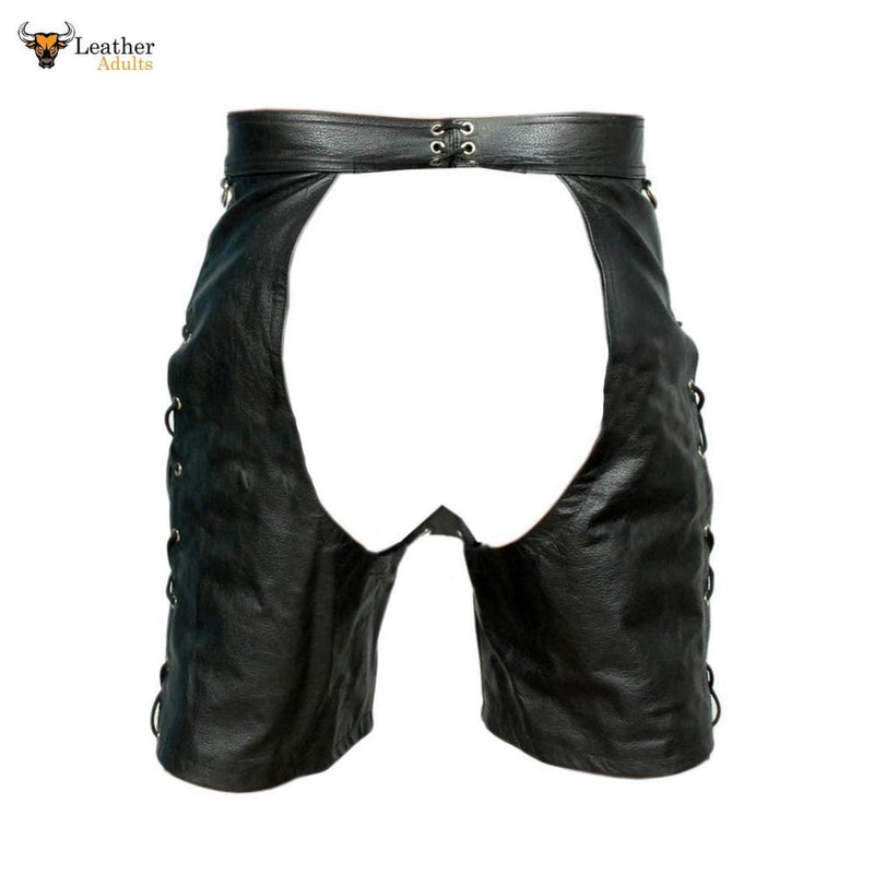 Men's Chaps Style Shorts 100% Genuine Leather Clubwear Shorts