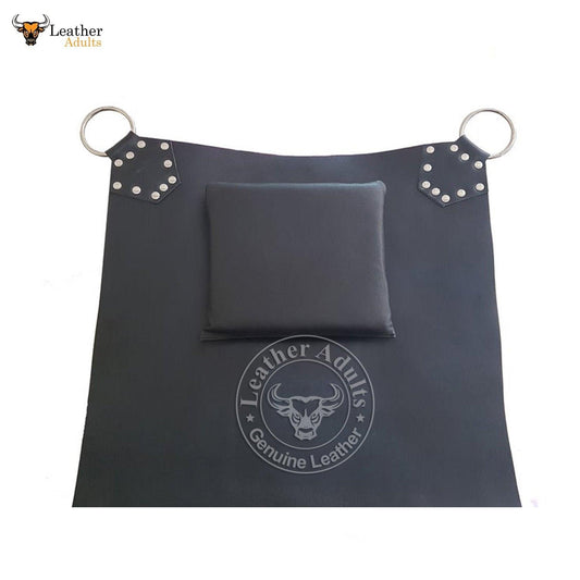 Real Black Leather sling heavy duty sex swing sling with stirrups adult play Love