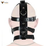 Leather Head Harness Bondage BDSM Hood Mask Black Cowhide Leather Unisex Head Harness