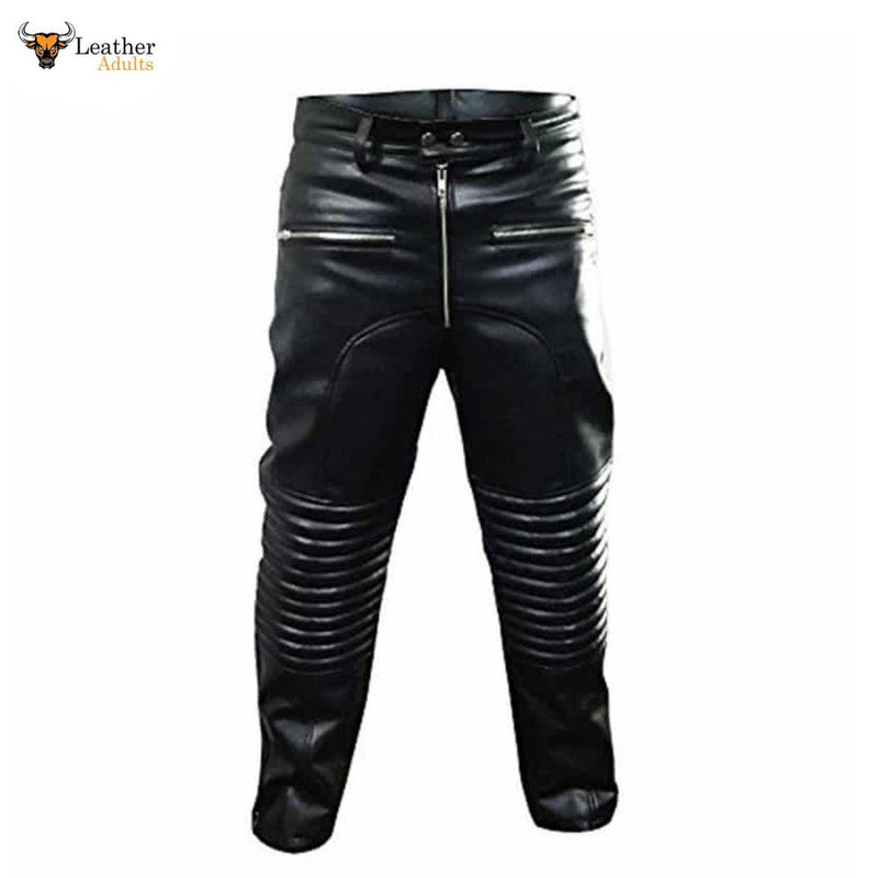 Mens Real Cowhide Leather Pants Leather Jeans BLUF Pants Bikers Trousers