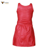Ladies GENUINE LAMBS LEATHER RED SEXY DRESS