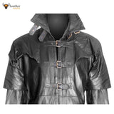 Ladies 100% Pure Leather Goth Steampunk Gothic Van Helsing Matrix Trench Coat